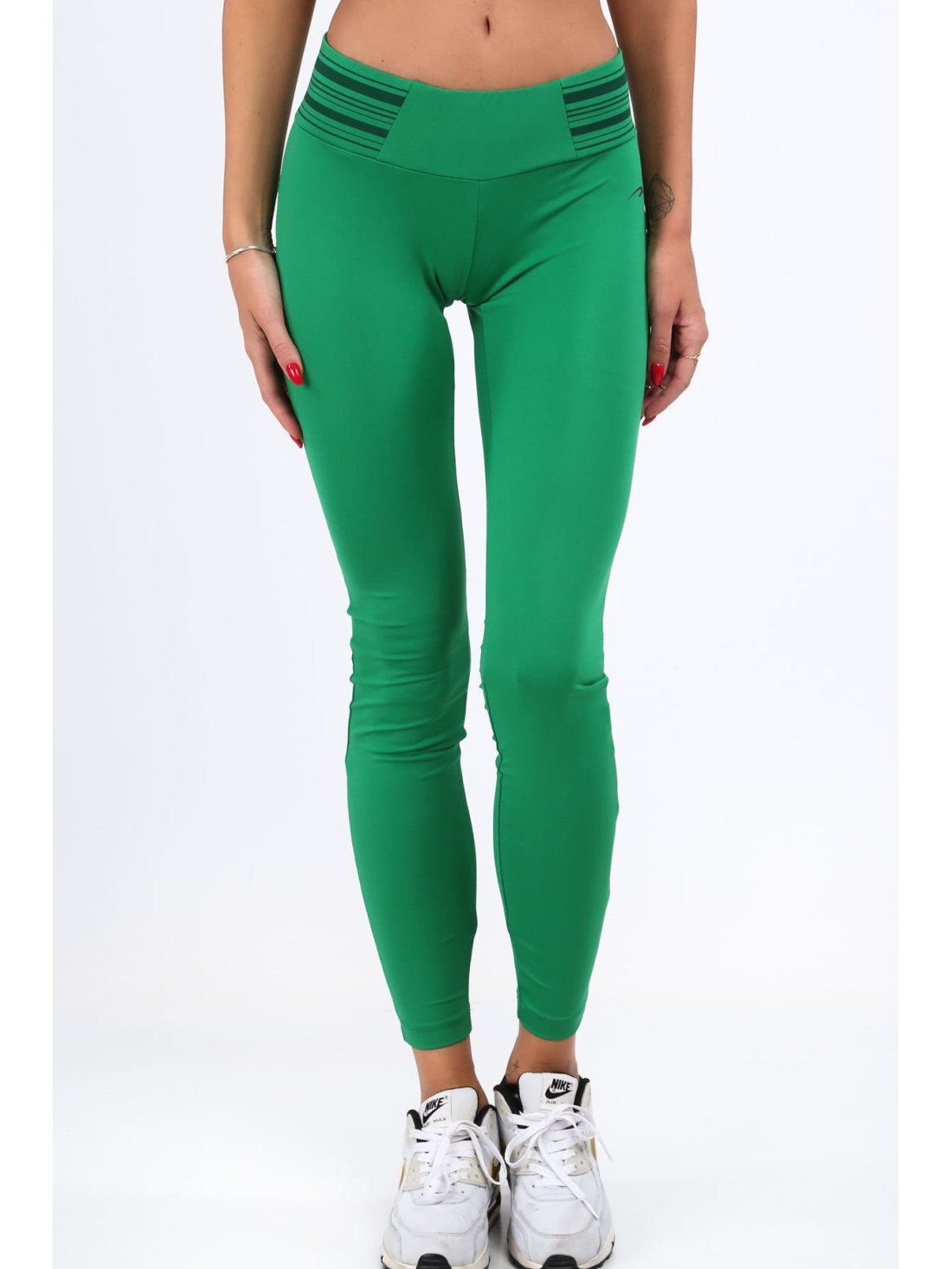 Green fitted sports leggings MR11017 - Online store - Boutique